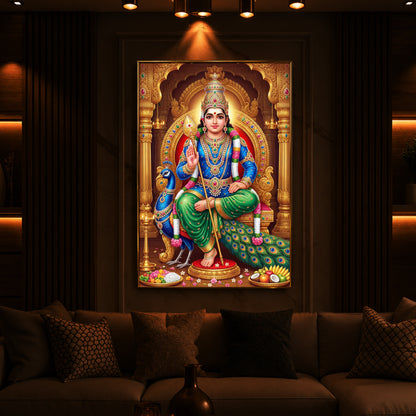 Murugan Bhagwan Modern Luxury Backlight Vertical Wall Art