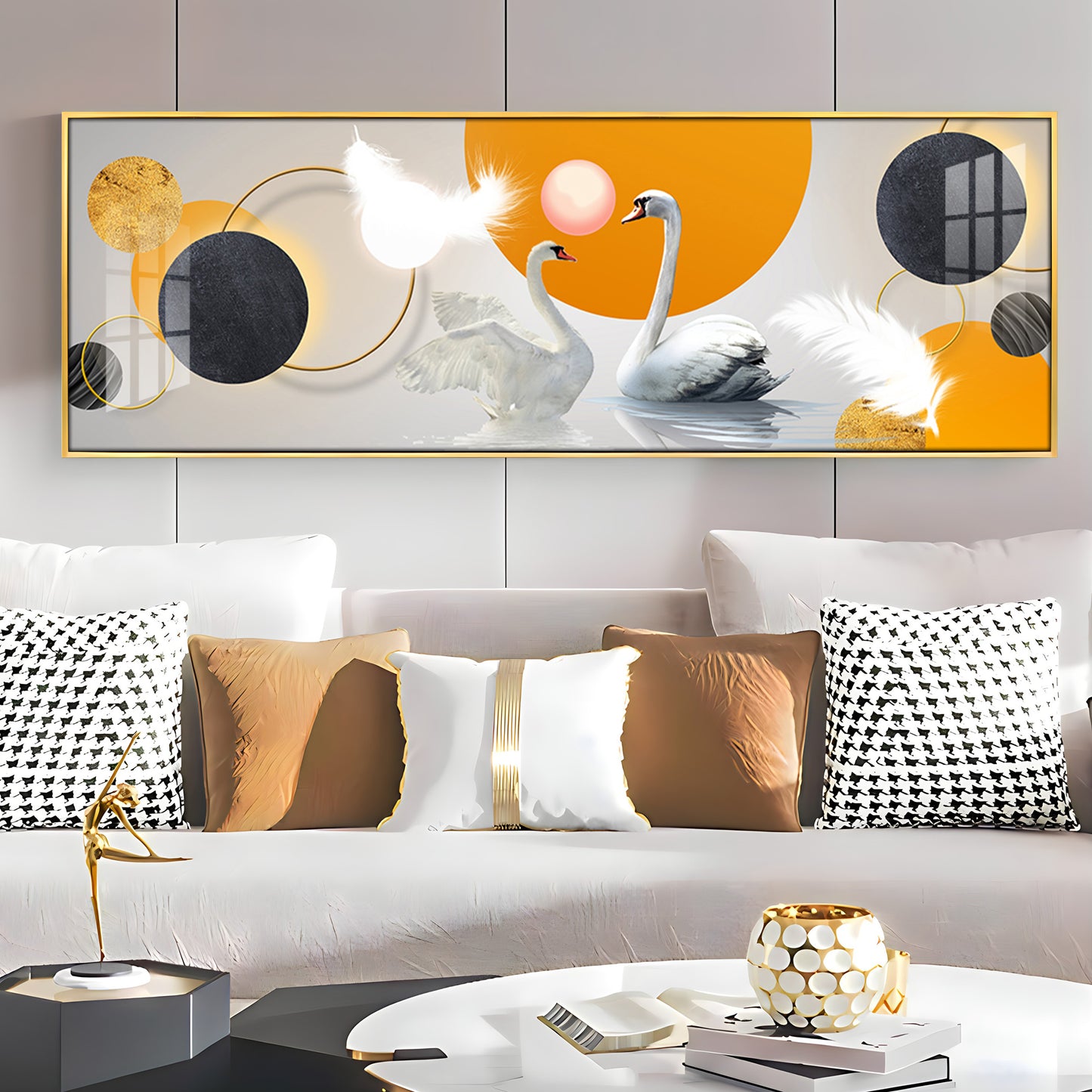 Swans in Sync Premium Acrylic Horizontal Wall Art