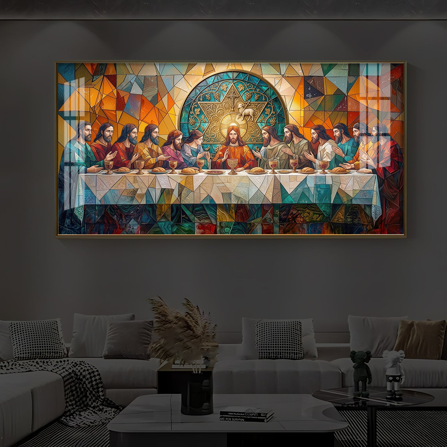 The last Supper Modern Luxury Backlight Horizontal Wall Art