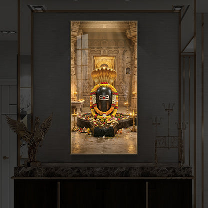 Shree Somnath Jyotirlinga Modern Luxury Backlight Vertical Wall Art