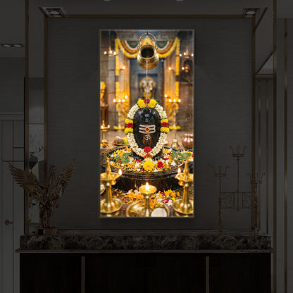Somnath Jyotirlinga Modern Luxury Backlight Vertical Wall Art