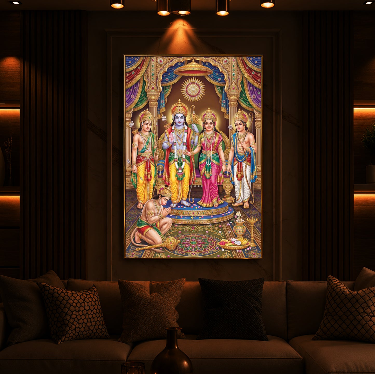 Ram Darbar Modern Luxury Backlight Vertical Wall Art