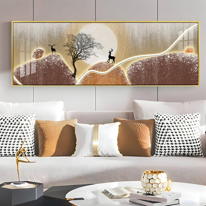 Serene Deer Scene Premium Acrylic Horizontal Wall Art