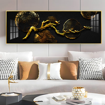 Elegant Golden Color Design Premium Acrylic Horizontal Wall Art