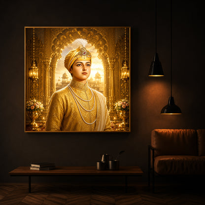 Guru Har Krishan Ji Modern Luxury Backlight Square Wall Art