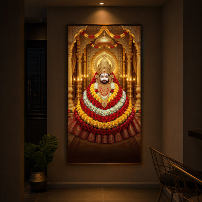 Khatu Shyam Baba Modern Luxury Backlight Vertical Wall Art