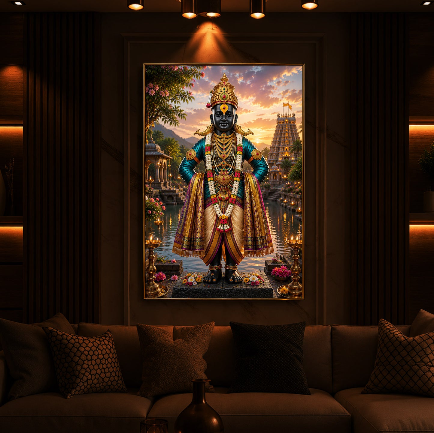 Lord Vitthal Modern Luxury Backlight Vertical Wall Art
