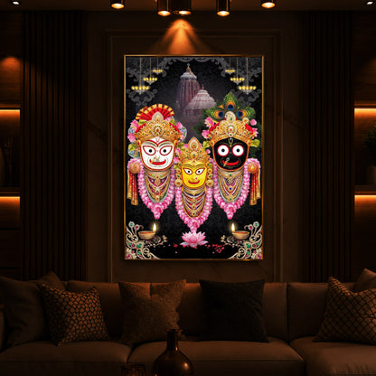 Lord Jagannath Modern Luxury Backlight Vertical Wall Art