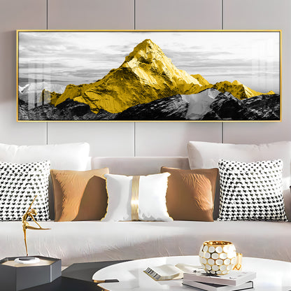 Elegant Yellow Mountains Premium Acrylic Horizontal Wall Art