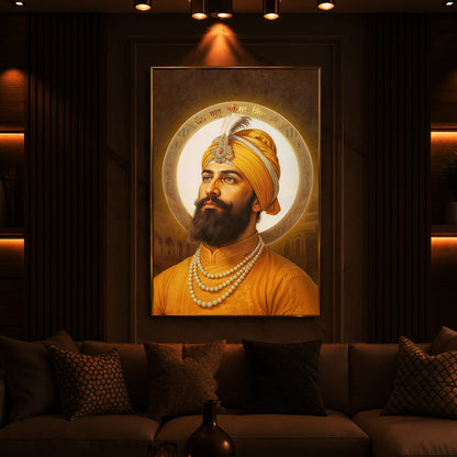 Guru Govind Singh Ji Modern Luxury Backlight Vertical Wall Art