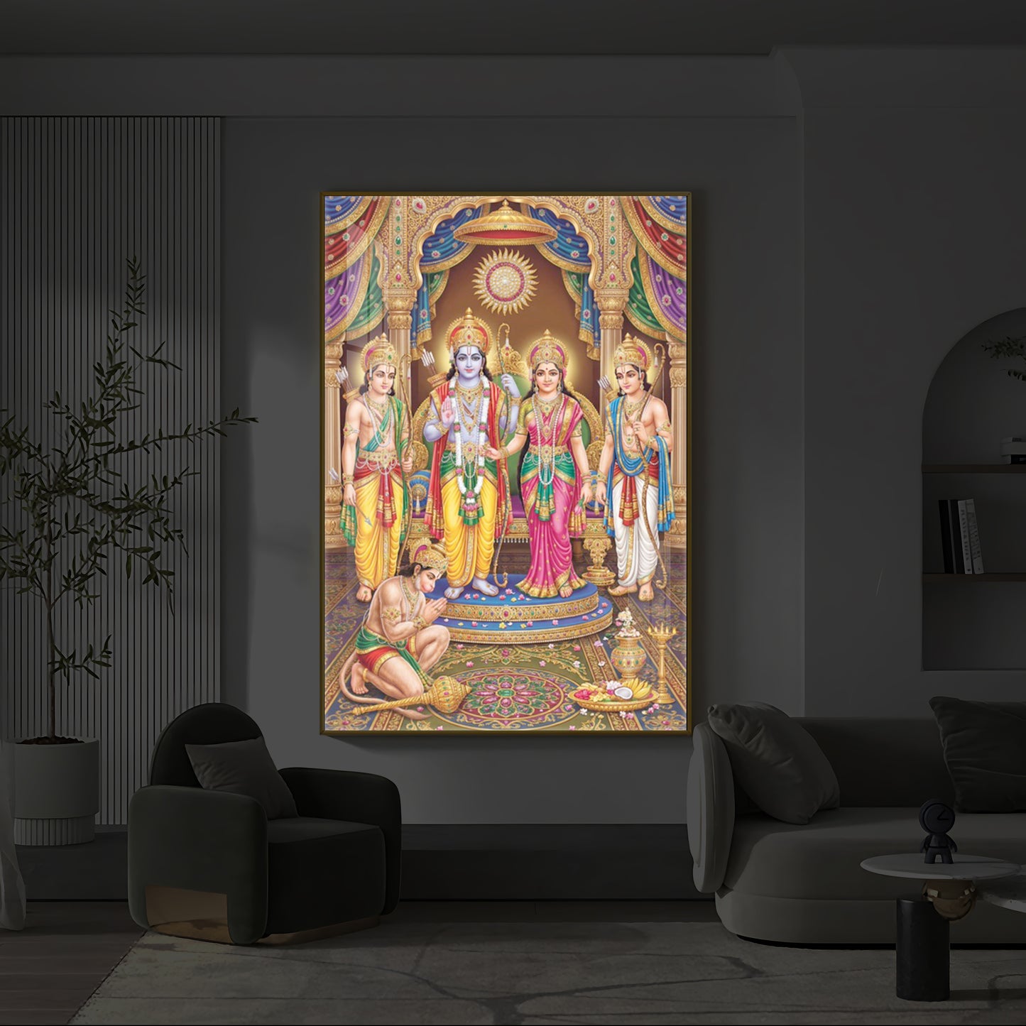 Ram Darbar Modern Luxury Backlight Vertical Wall Art