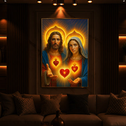 God Prayer Modern Luxury Backlight Vertical Wall Art