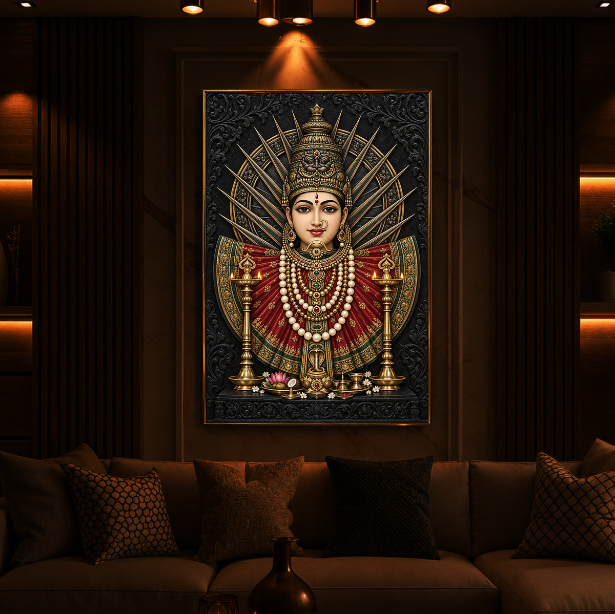 Renuka Devi Modern Luxury Backlight Vertical Wall Art