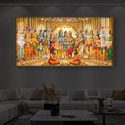 Divine Depiction of Shrinivasa Kalyanam Modern Luxury Backlight Horizontal Wall Art