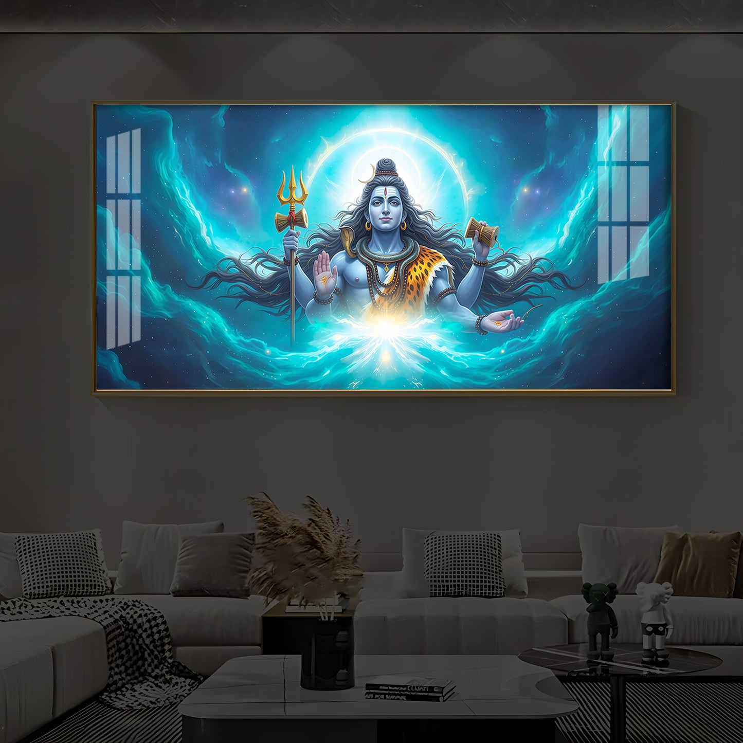 Cosmic Shiva Modern Luxury Backlight Horizontal Wall Art