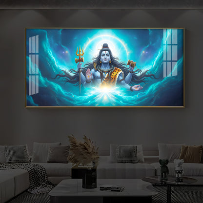 Cosmic Shiva Modern Luxury Backlight Horizontal Wall Art