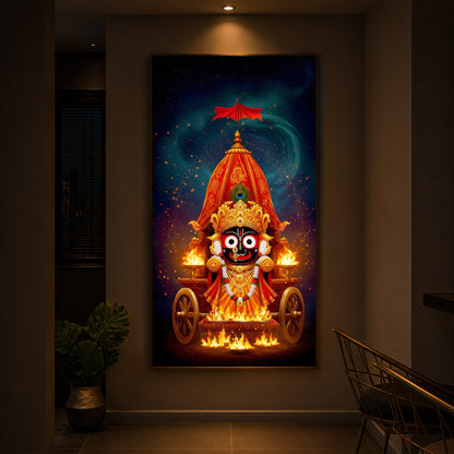 Jagannath Prabhu Modern Luxury Backlight Vertical Wall Art