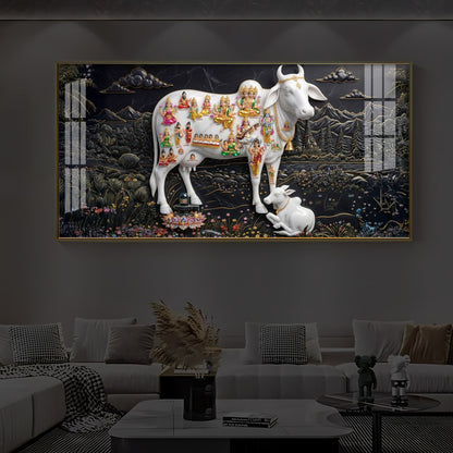 Decorative Kamdhenu Modern Luxury Backlight Horizontal Wall Art