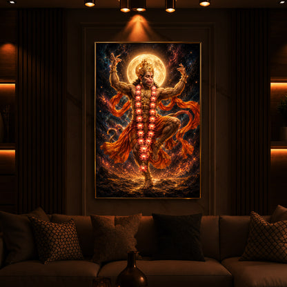 Dancing Hanuman Modern Luxury Backlight Vertical Wall Art