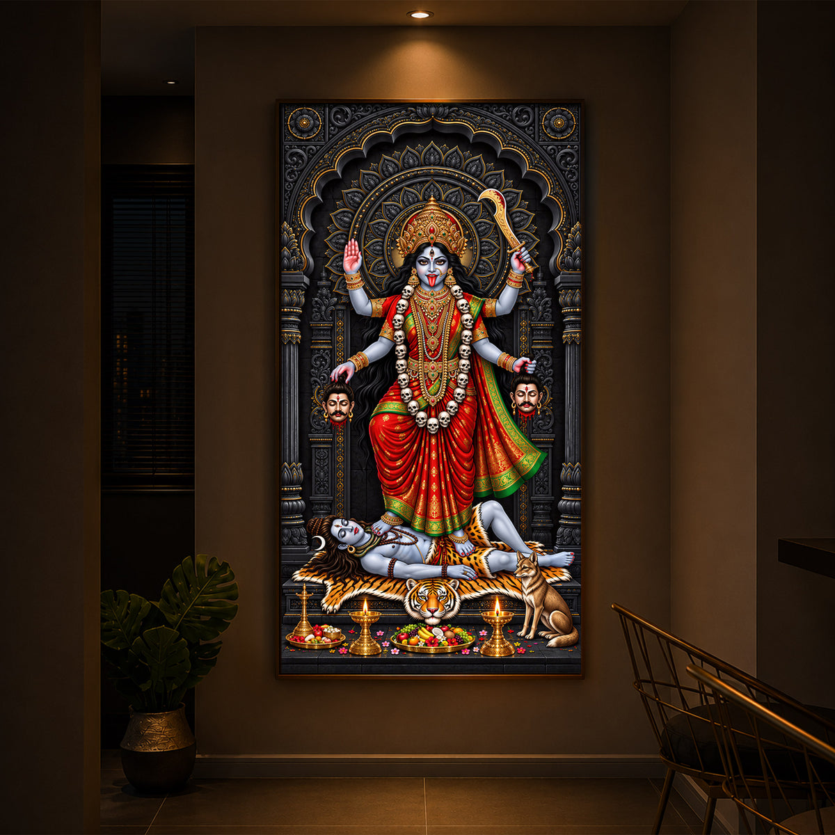 Mahakali Modern Luxury Backlight Vertical Wall Art
