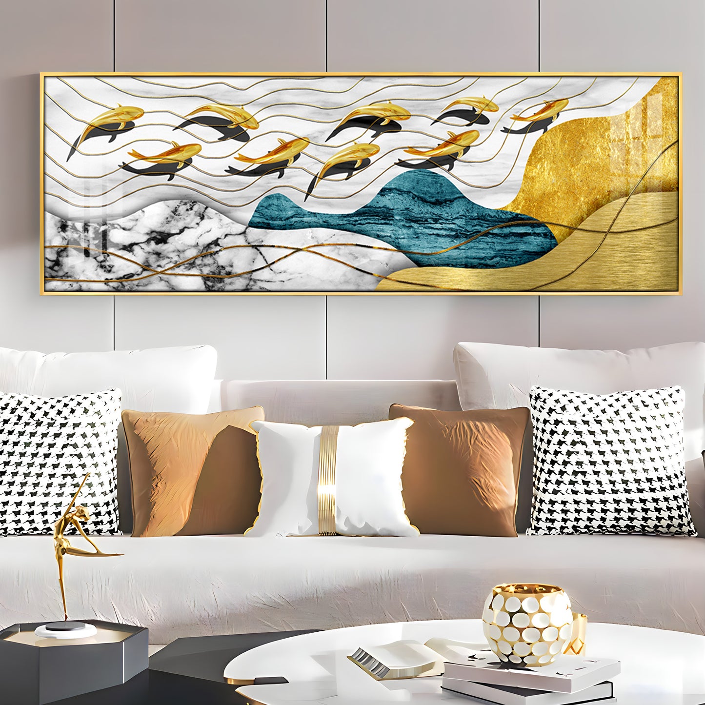 Golden Wings Elegance Premium Acrylic Horizontal Wall Art