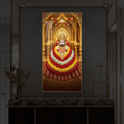 Khatu Shyam Baba Modern Luxury Backlight Vertical Wall Art