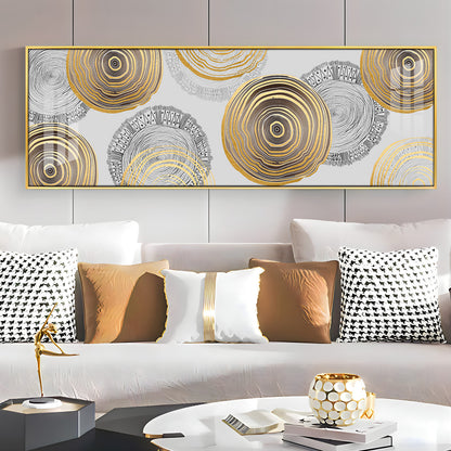 Elegant Gold and Black Rings Premium Acrylic Horizontal Wall Art