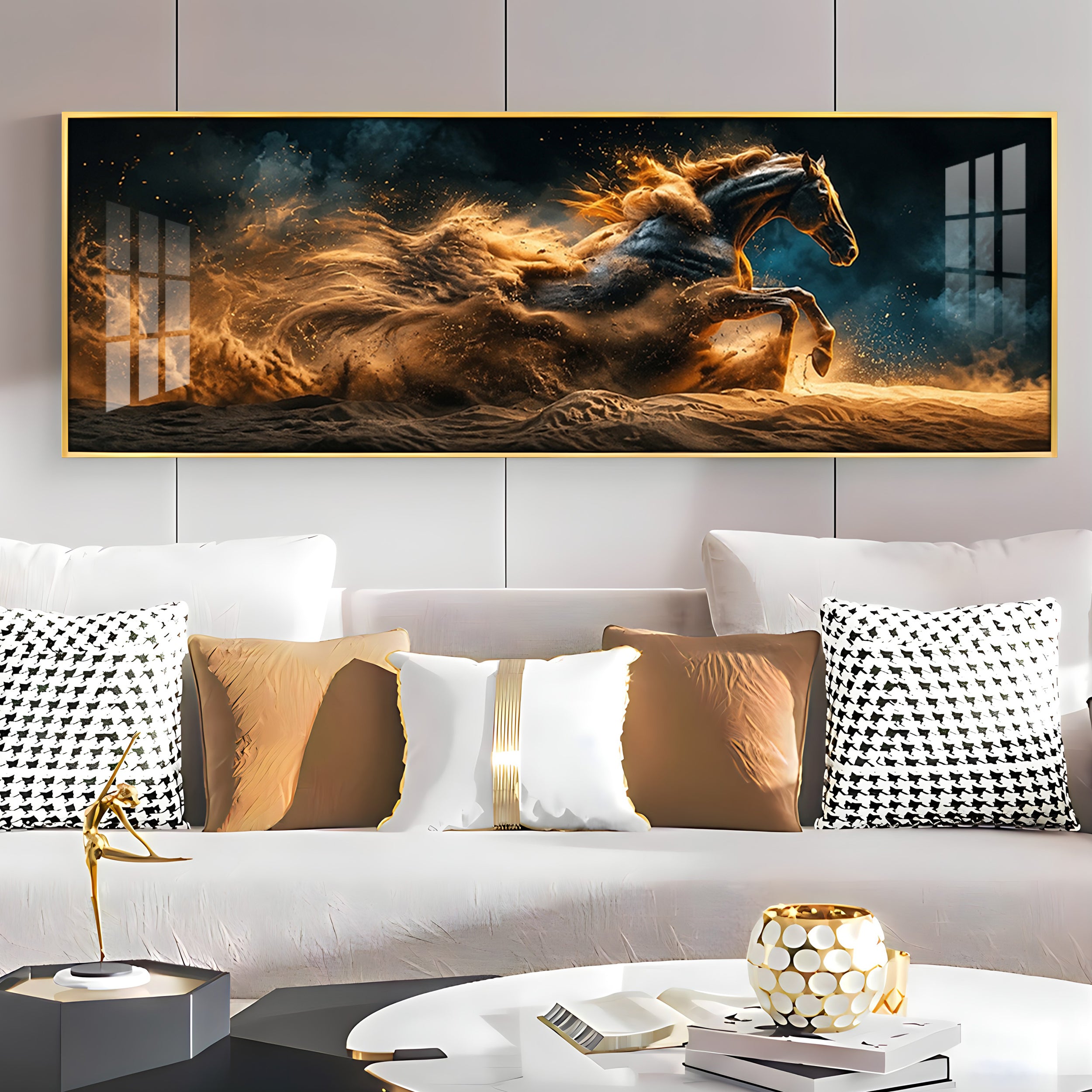 Running Horse Premium Acrylic Horizontal Wall Art