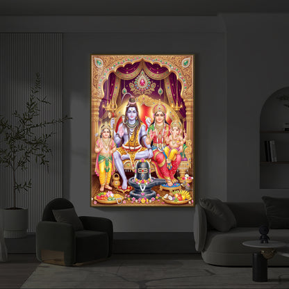 Namah Shivay Modern Luxury Backlight Vertical Wall Art