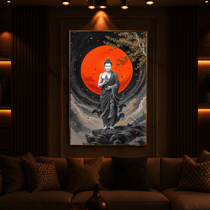 Buddhay Ji Modern Luxury Backlight Vertical Wall Art