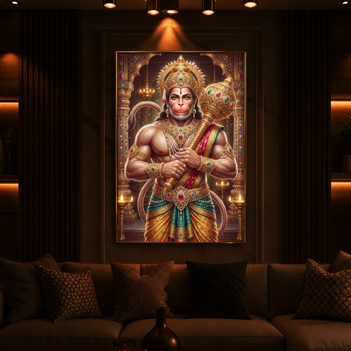 Jay Bajarangbali Modern Luxury Backlight Vertical Wall Art