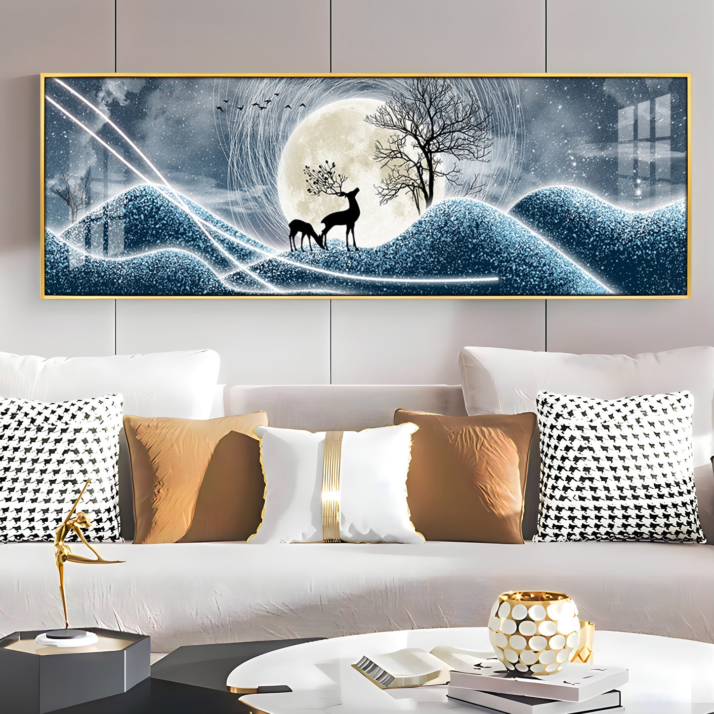 Moonlit Forest Serenade Premium Acrylic Horizontal Wall Art