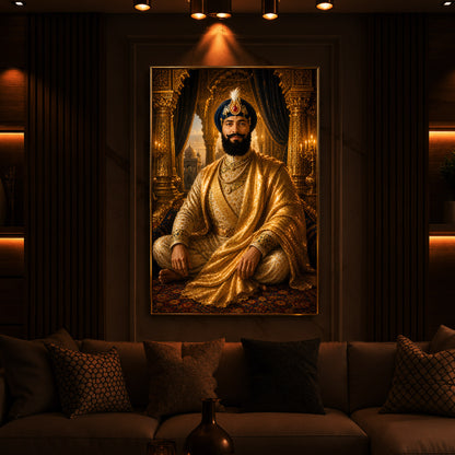 Sri Guru Gobind Singh Ji Modern Luxury Backlight Vertical Wall Art