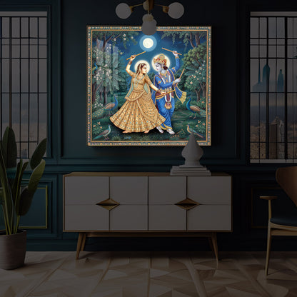 Radha Krishna Definition Of Love Modern Luxury Backlight Square Wall Art