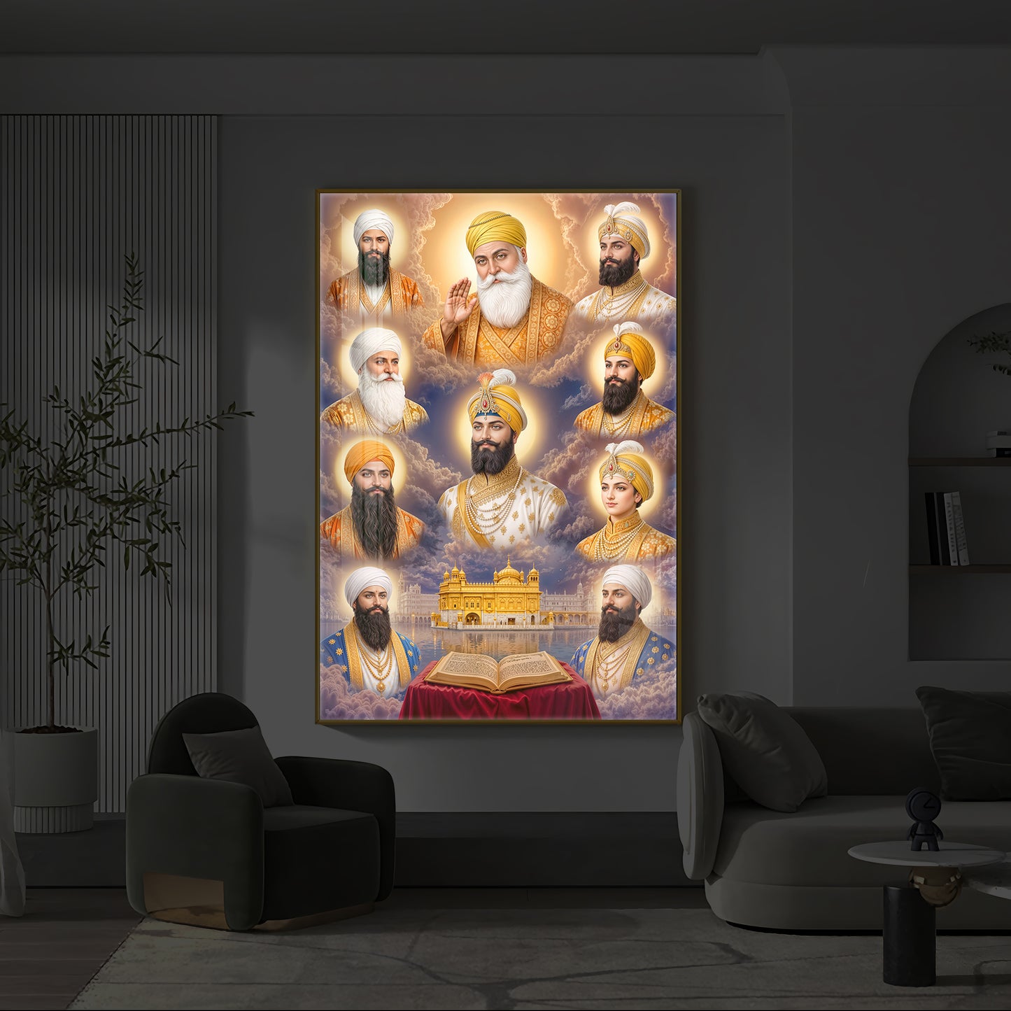 Guru's Essence Modern Luxury Backlight Vertical Wall Art