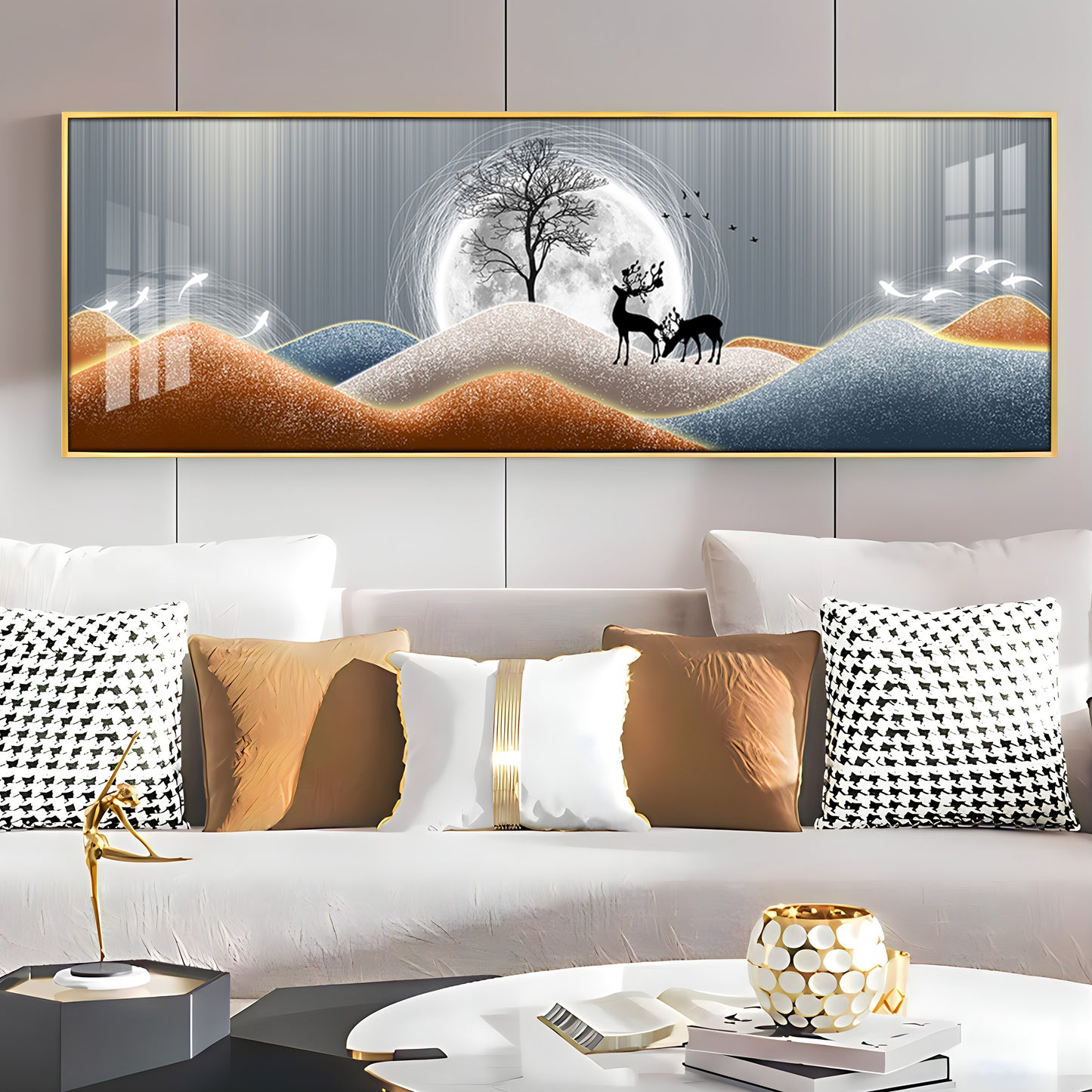 Deer & Tree Harmony Premium Acrylic Horizontal Wall Art