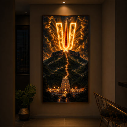 Spiritual Balaji Tilak Modern Luxury Backlight Vertical Wall Art