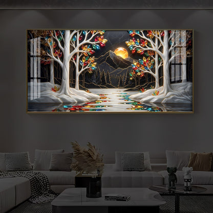 Tree Of Life Modern Luxury Backlight Horizontal Wall Art