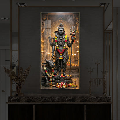 Divine Shivay Modern Luxury Backlight Vertical Wall Art