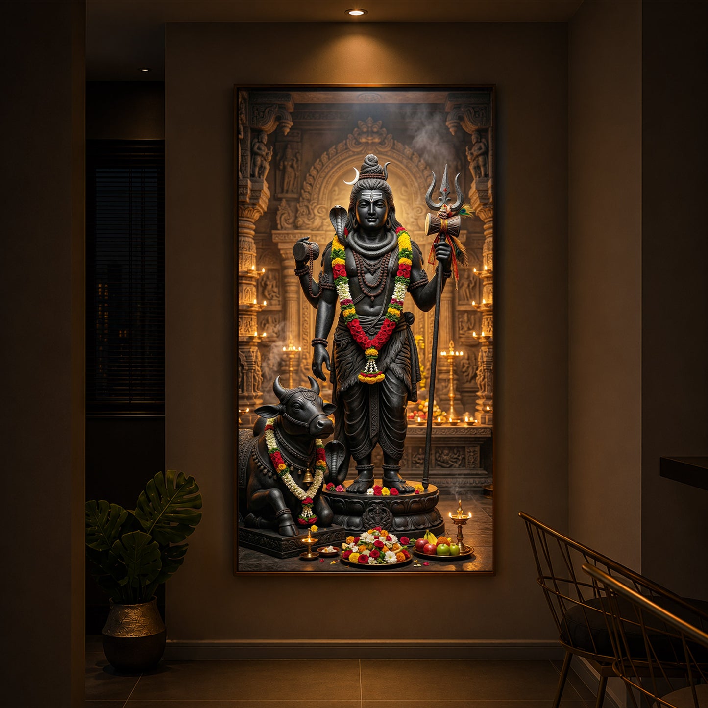 Divine Shivay Modern Luxury Backlight Vertical Wall Art