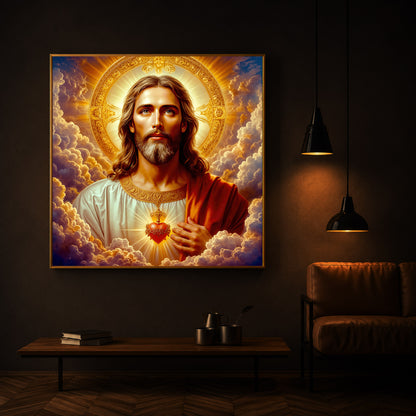 Lord Jesus Modern Luxury Backlight Square Wall Art