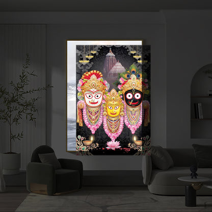 Lord Jagannath Modern Luxury Backlight Vertical Wall Art