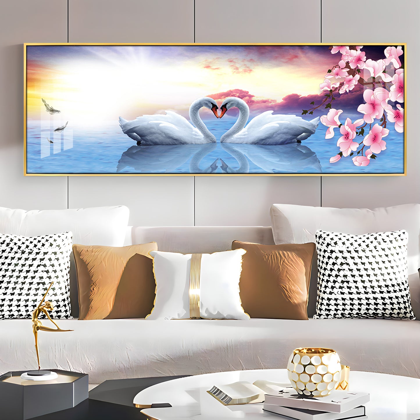 Love Of Swans Premium Acrylic Horizontal Wall Art