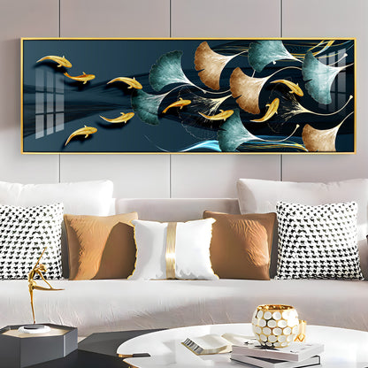 Glittering Goldfish Gala Premium Acrylic Horizontal Wall Art