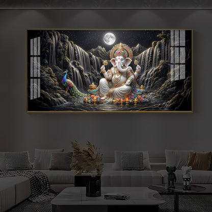 Spiritual Ganesha Modern Luxury Backlight Horizontal Wall Art