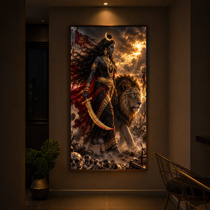 Mata Kali Modern Luxury Backlight Vertical Wall Art