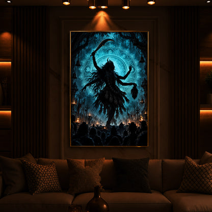Maa Mahakali Modern Luxury Backlight Vertical Wall Art