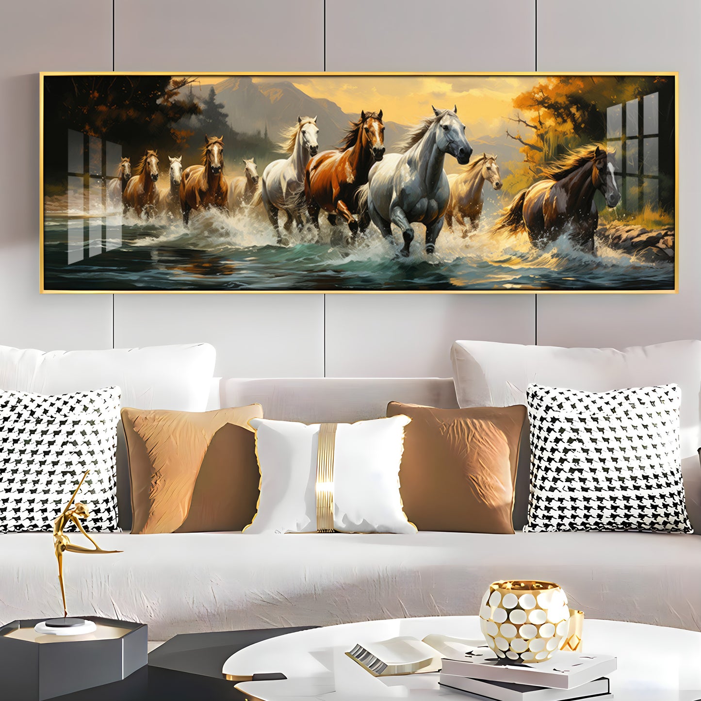 Horses in Harmony Premium Acrylic Horizontal Wall Art