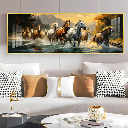 Horses in Harmony Premium Acrylic Horizontal Wall Art
