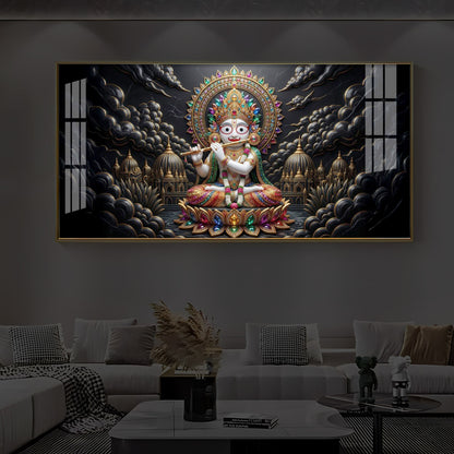 Lord Jagannath Modern Luxury Backlight Horizontal Wall Art